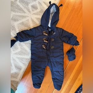 The Children's Place Navy Blue Hooded One Piece